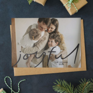 Big Joy Holiday Photo card - black
