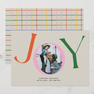 Big Joy Photo Card with Buffalo Plaid