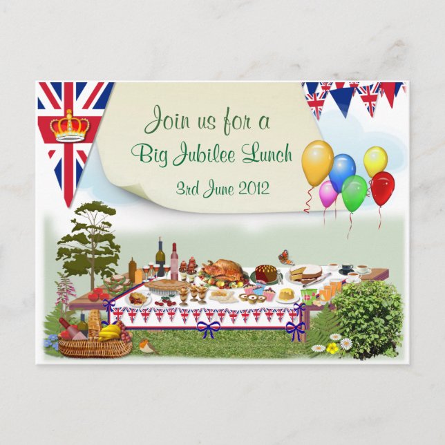 Big  Jubilee Lunch Invitation Postcard (Front)