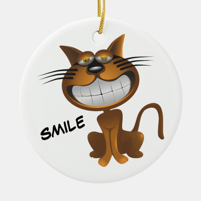 Big Kitty Ceramic Ornament (Front)