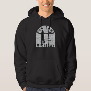 Big Lake Ice Fishing Michigan Hoodie