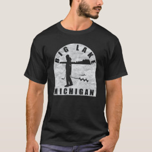 Big Lake Ice Fishing Michigan T-Shirt