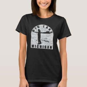 Big Lake Ice Fishing Michigan T-Shirt