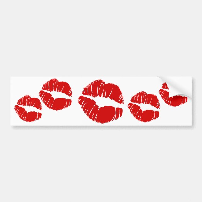 Big large lips kiss giant lips huge kissing mouth bumper sticker (Front)