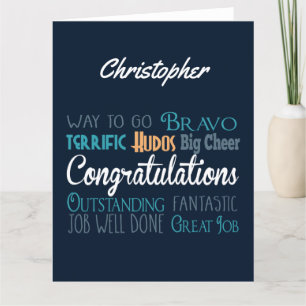 Big Large Monogram Congratulations Greeting Card