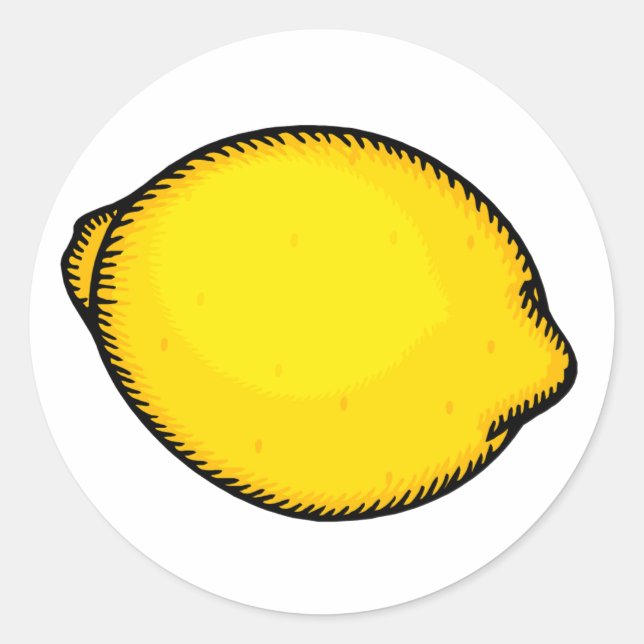 Big Lemon Classic Round Sticker (Front)