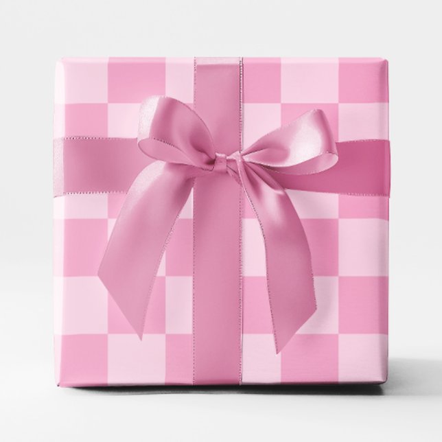 Big Light Pink Chequered Wrapping Paper (Big Light Pink Checkered Wrapping Paper)
