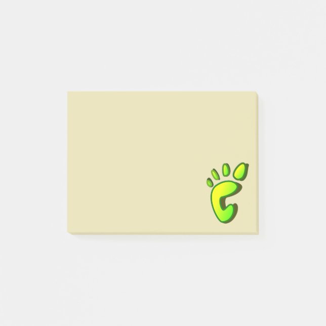 Big Lime Green Footprint Post-it Notes (Front)
