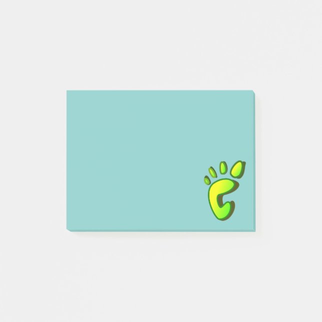 Big Lime Green Footprint Post-it Notes (Front)
