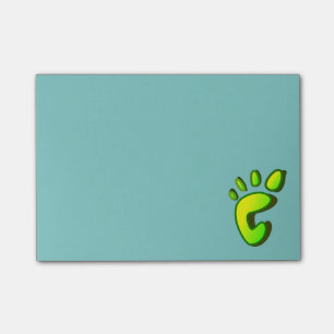 Big Lime Green Footprint Post-it Notes