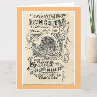 Big Lion Coffee Vintage Ad Greeting Card