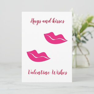 big lips hugs kisses Valentine wishes Holiday Card