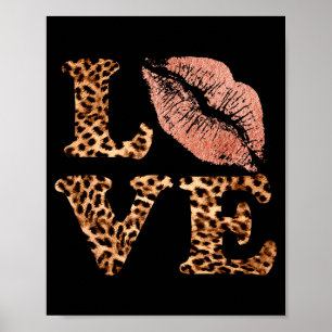 Big Lips Love Leopard Print Letters Pink Lips Vale