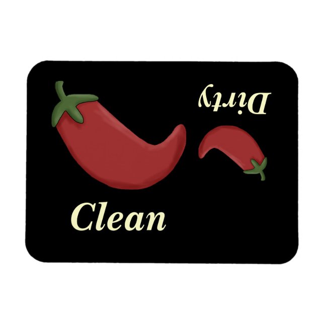 Big & Little Red Peppers Dishwasher Magnet (Horizontal)