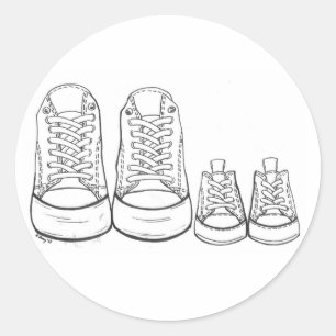 Big Little Sneakers Shoes New Arrival Baby Parents Classic Round Sticker