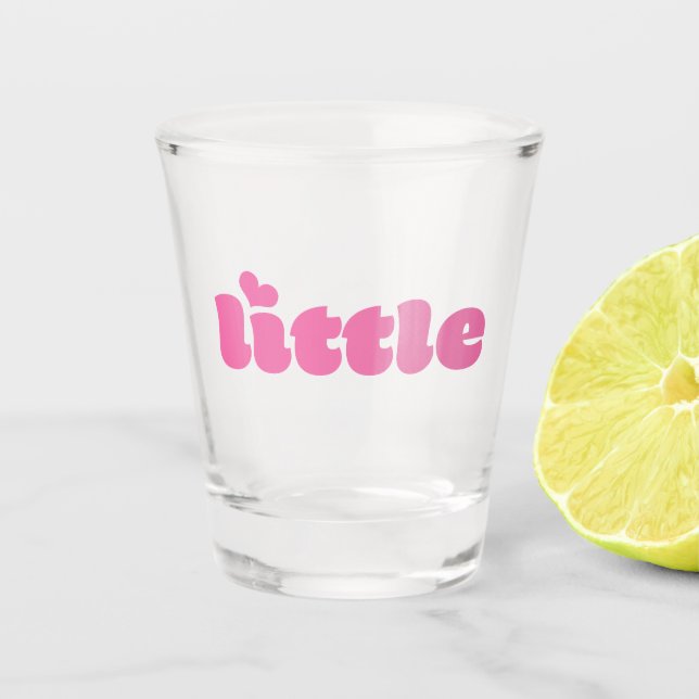 Big Little Sorority Retro Heart Shot Glass (Front)
