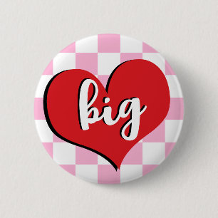 Big Little Sorority Vintage Heart Button