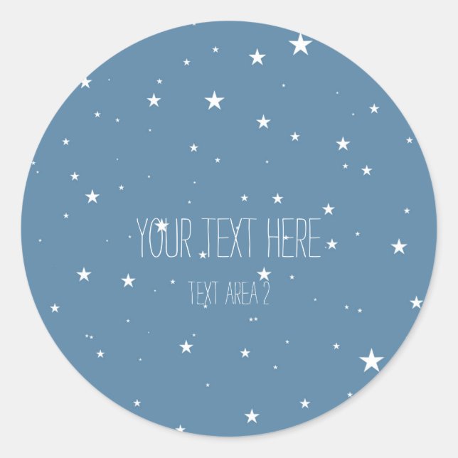 Big & Little Stars Blue Celestial Favour Stickers (Front)