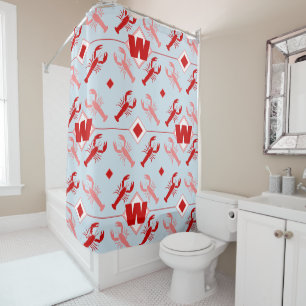 Big Lobster & Red Monogram   Coastal Beach House