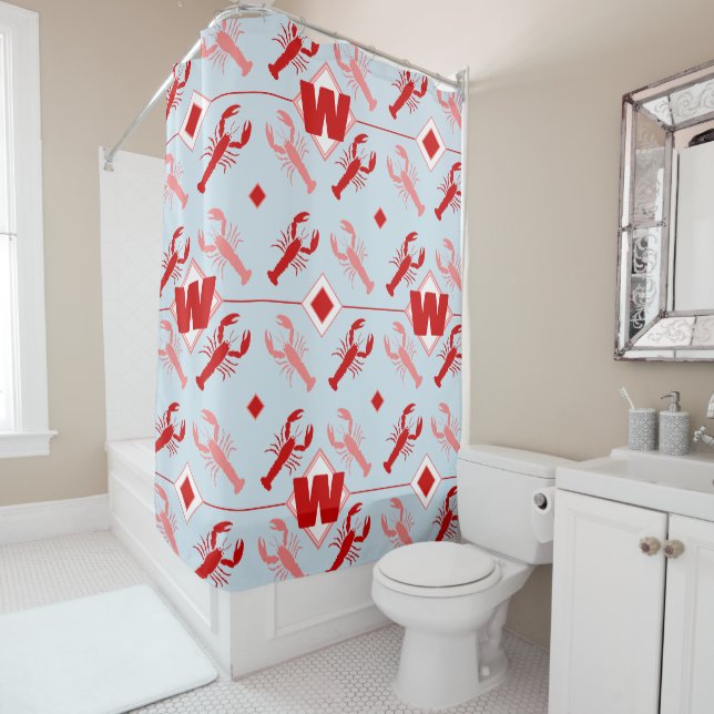 Big Lobster & Red Monogram | Coastal Beach House (In Situ)