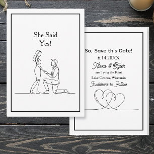 Big love. Big day. Save the date. Black Border Invitation