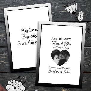 Big love. Big day. Save the date. Black Border Invitation