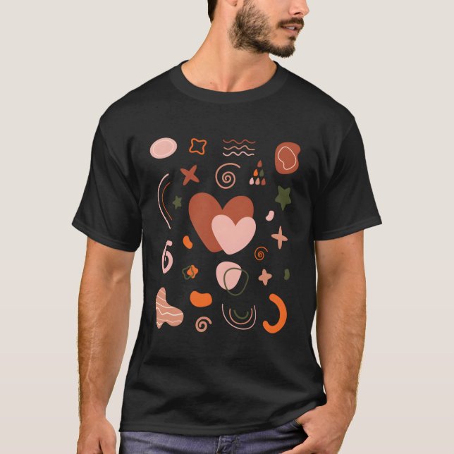 Big Love He With Boho Organic Shapes For T-Shirt (Front)