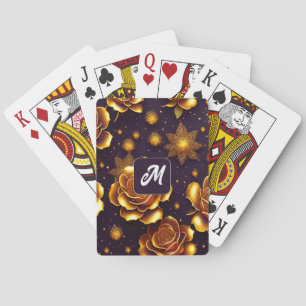Big Luxury Gold Rose Modern Collection Playing Cards