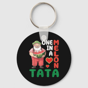 Big Man Eating Watermelon One In A Melon Grandfath Keychain