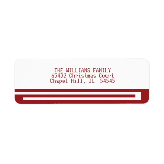 Big Merry Christmas Red White Return Address Return Address Label