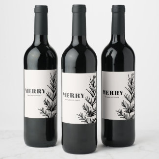 Big Merry & Leaves Wine Label