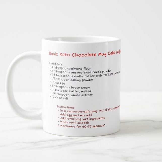 Big Microwave Mug (Chocolate Keto Mug Cake Recipe) (Left)
