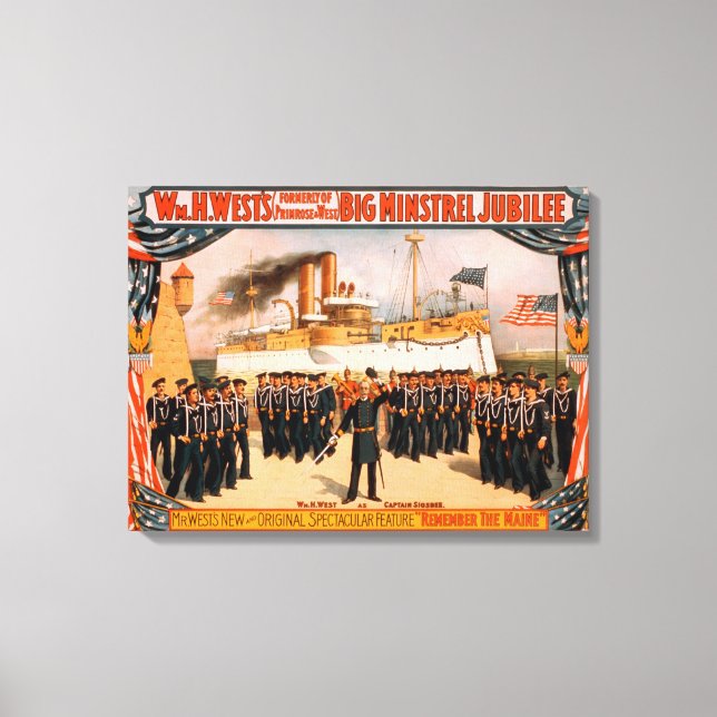 Big Minstrel Jubilee Remember the Maine Poster Canvas Print (Front)