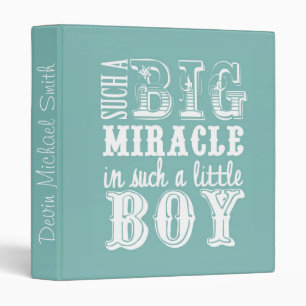 Big Miracle, Little Boy-Blue Baby Book Binder