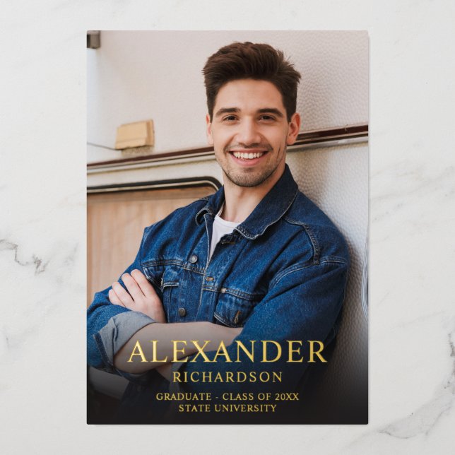 Big Mod Nom Photo V Photo D Graduate Faire-part (Recto)