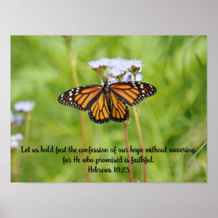 Big Monarch Butterfly sur Poster Art Fleur sauvage