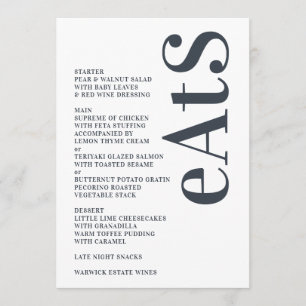 Big Monogram Modern Bold Simple Wedding Menu
