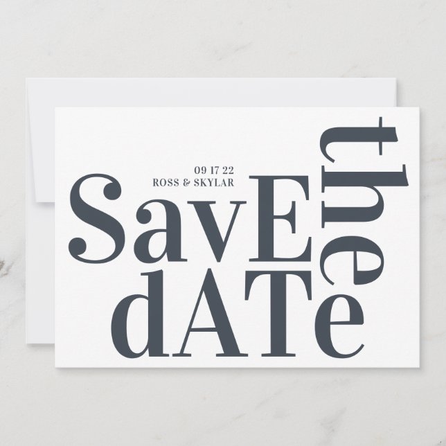 Big Monogram Modern Simple Save The Date (Front)