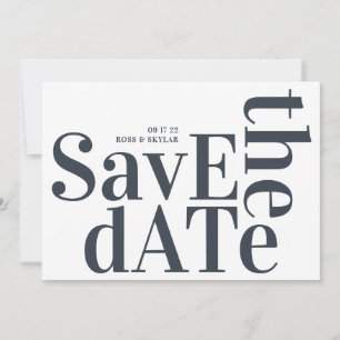 Big Monogram Modern Simple Save The Date