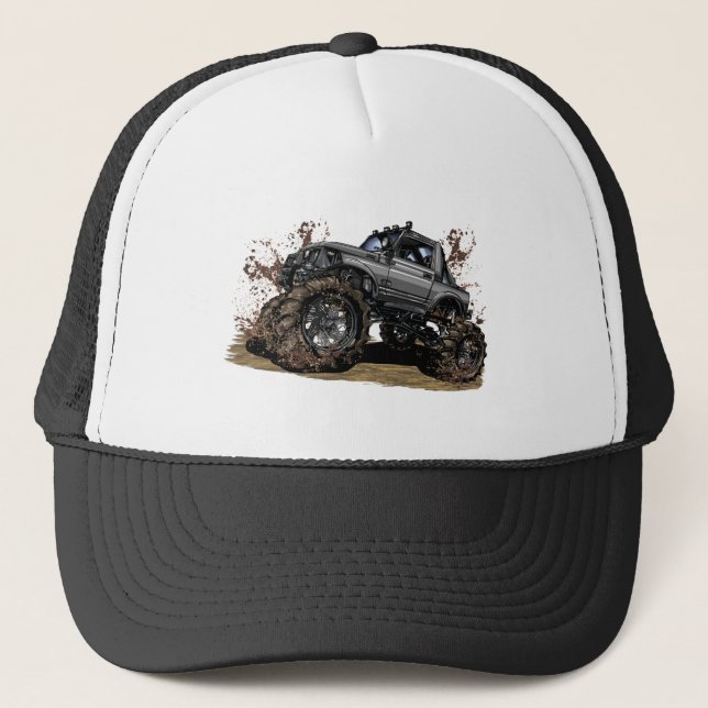 Big Monster truck Off Road Adventure Mud  Trucker  Trucker Hat (Front)
