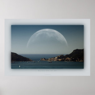 big moon over the sea poster