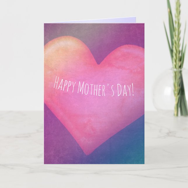 Big Mother's Day Heart with customizable text Card (Front)