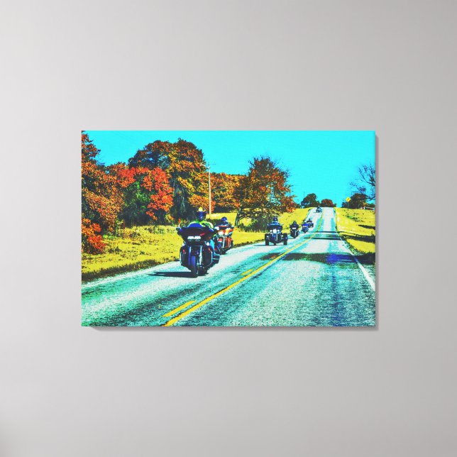 Big Motorcycle Riders Road Trip Canvas Art (Front)