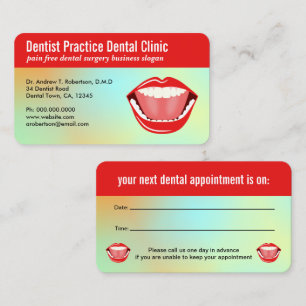 Big Mouth Aqua Blue Dental Appointment Reminder