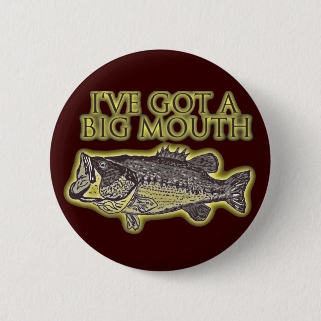 big mouth bass 2 inch round button (Front)