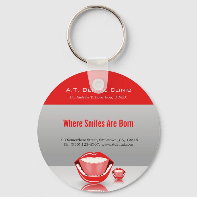 Big Mouth Dental Dentist Promotional Key Chains (Front)