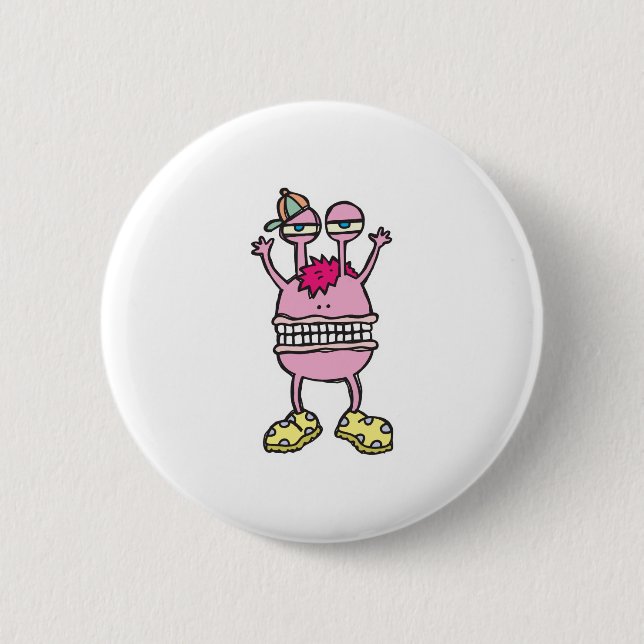 big mouth funny monster 2 inch round button (Front)