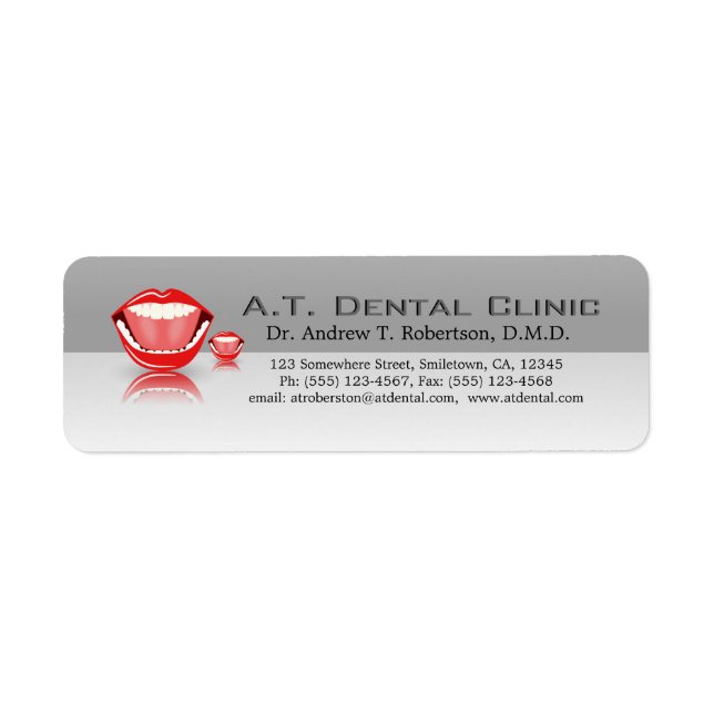Big Mouth Professional Dental Return Address Label (Front)