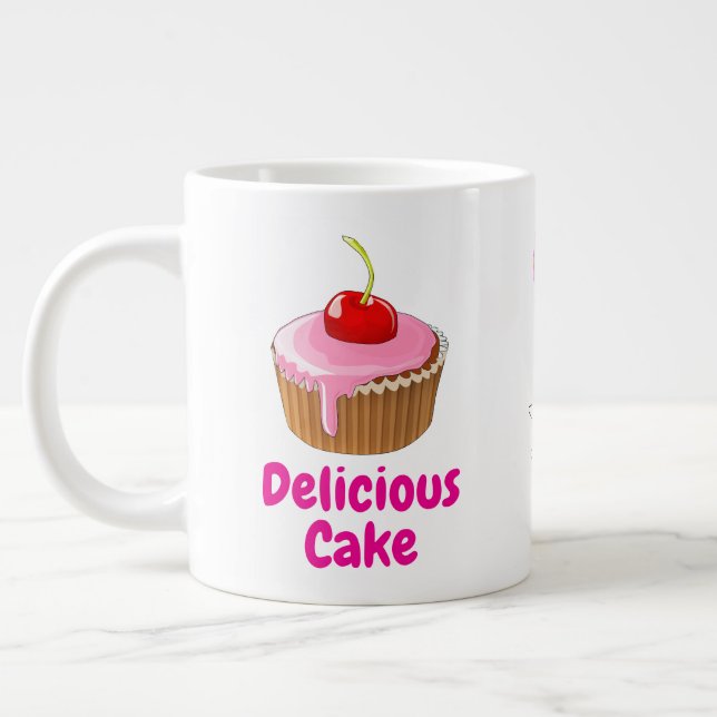 Big Mug for Microwave Cakes (20oz Cupcake Mug) (Left)