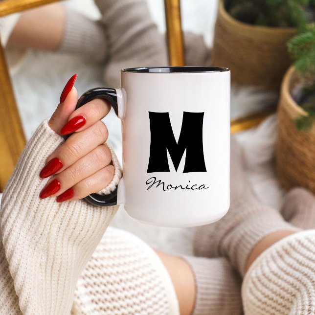 Big Mug | Grosse Mug | Monogramme de nom personnal (Créateur téléchargé)